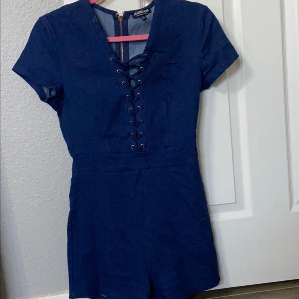 FASHIONNOVA DENIM ROMPER
